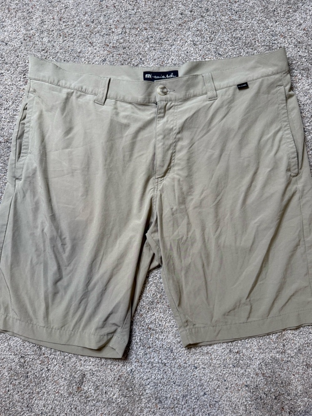 Travis Mathew Men's Flat Front Shorts - Sage/Tan
